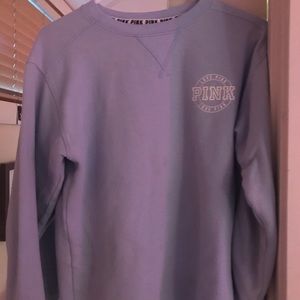 Pink sweatshirt baby blue